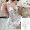 Hollow Ice Silk French Sexy Suspender Nightdress Lace Chest Pad Pajamas Temptation Loungewear Set Backless Summer