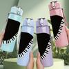 1PC Black Piano Keyboard Art 750ml Color Plastic Sports Water Bottle Leakproof Flip Straw Lid Suitable for Sports Office Home Use