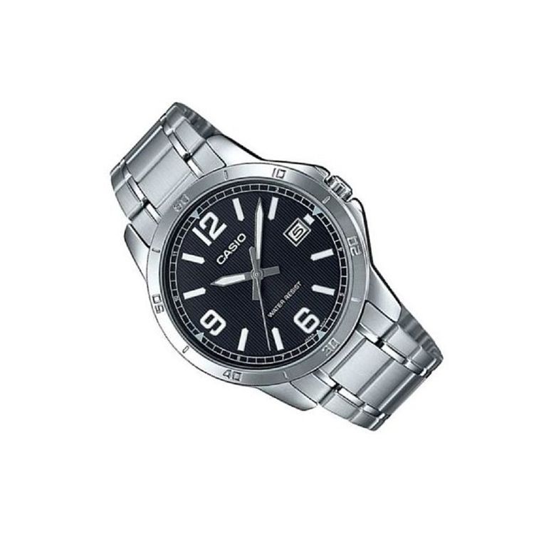 Casio Standard Series Water Resistant Quartz Watch Stainless Steel Band Men Watches Black MTP-V004D-1B2