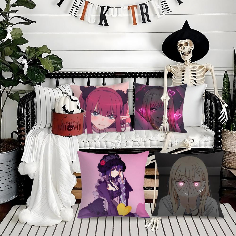 My Dress-Up Darling Marin Kitagawa Silky Short Plush With Invisible Zipper Dustproof Sofa Cushion Cover For Home Decor
