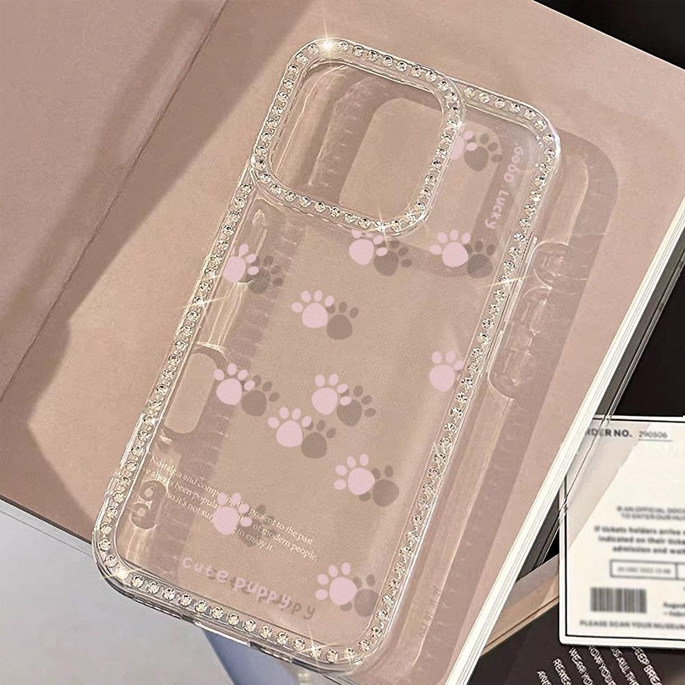 Armbandkette Handyhülle Für iPhone 17 16 15 13 14 für 17Air 17 12 14 16 Pro 17 14 16 Pro Max Funkelnder Diamant Niedliches Muster Hartschale Mit Trageband