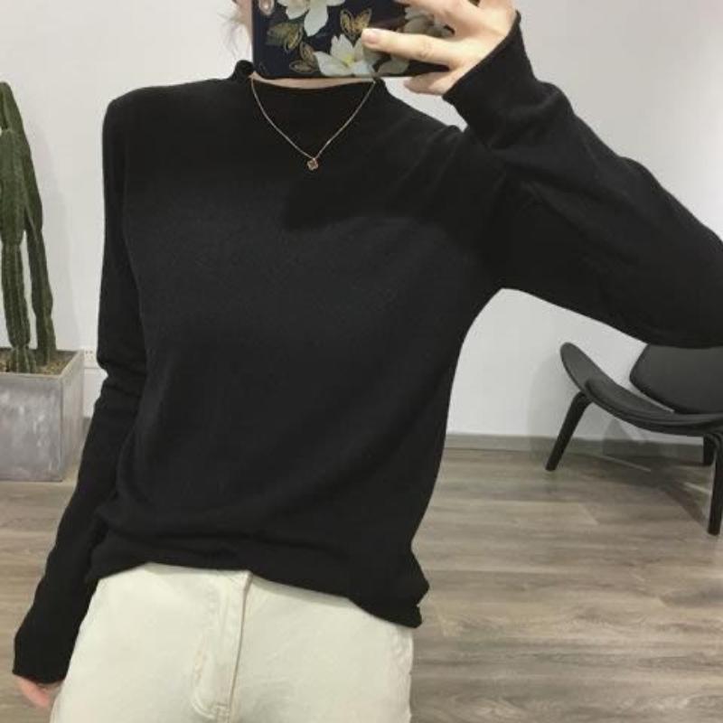 Vintage Fleece Thickened Turtleneck Sweater Women's Autumn Winter Solid Design Fashion Warmth Integrated Velvet Inner Pullover Base Tops