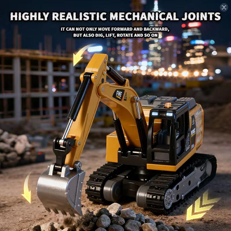 In Stock 1/64 Desktop Excavator Remote Control Mini Engineering Vehicle Series 2.4G Rc Decompression Toy Boy Excavator Mini Rc C
