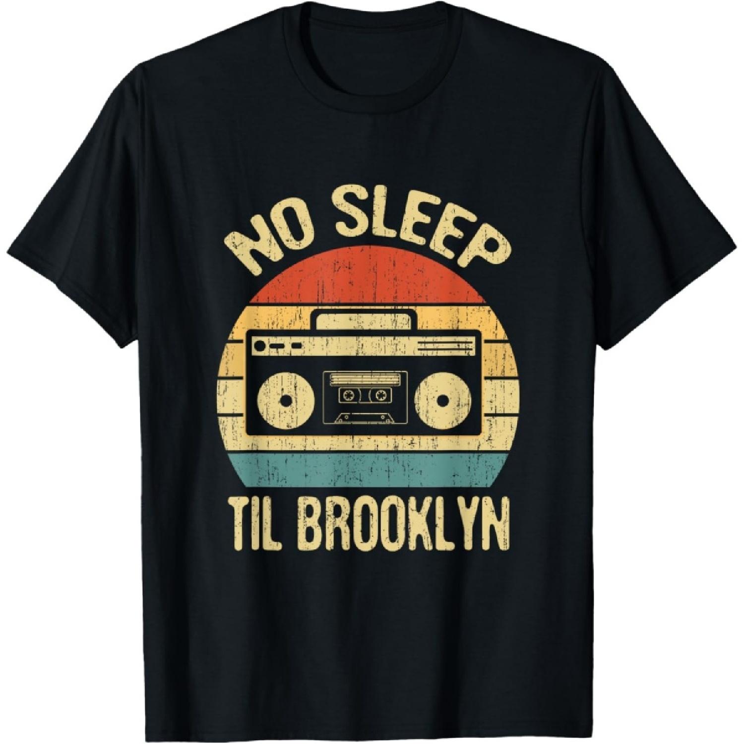 Футболка No Sleep Til Brooklyn в стиле ретро, олдскул, стерео гетто-бластер S