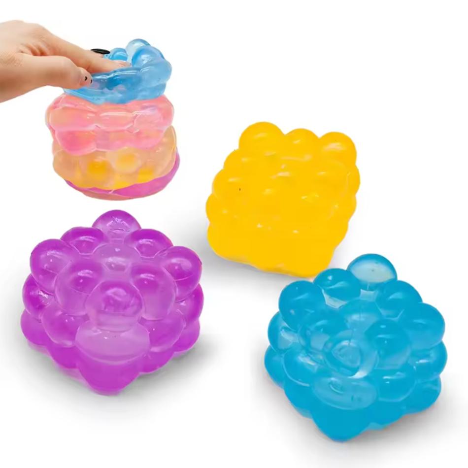 Trending Cube Squish Toy, Soft Jelly Squeeze Stress Relief Fidget Toy, Sensory Toy For Kids & Adults Birthday Gift