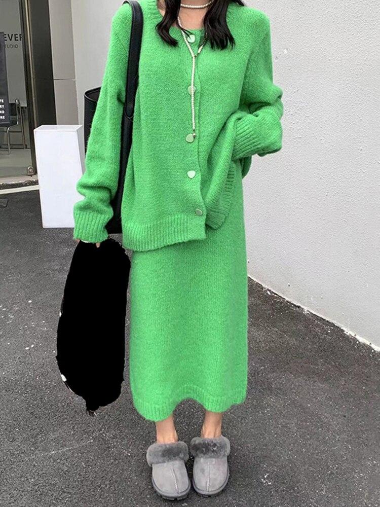 Xitao Jednobarevné ležérní pletení dvoudílné sady SMH1212