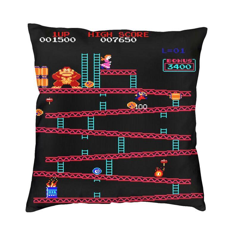 Through Ages Donkey Kong Pillow Case 45X45Cm Home Decorative Cute Arcade Game Cushions For Sofa Square Pillowcase