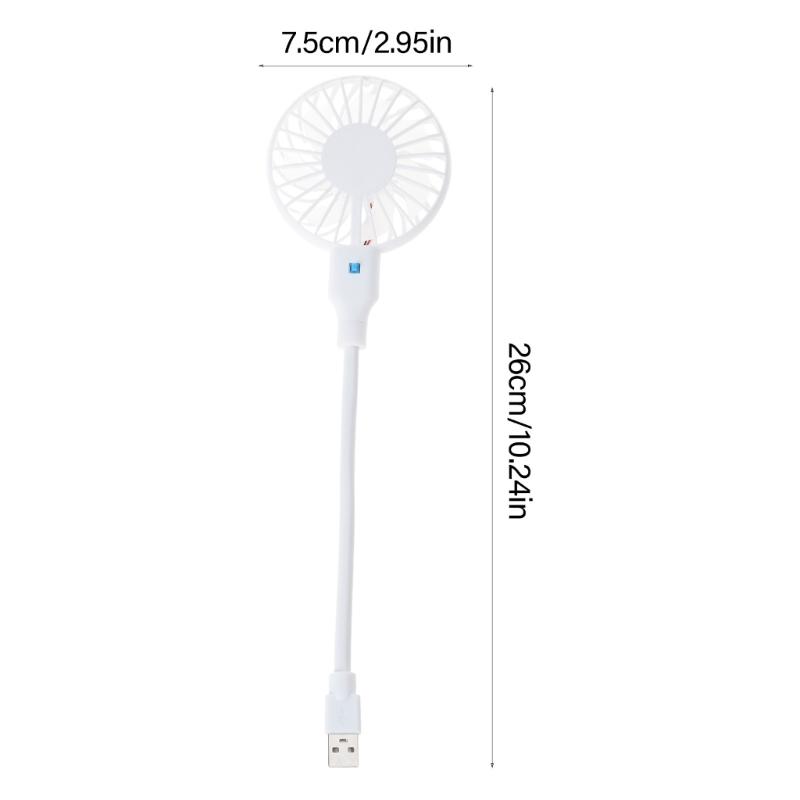USB Tischventilator Verstellbarer Biegsamer Hals Design 1 Geschwindigkeit Leiser Motor für Zuhause Büro Außenbereich 5V Eingang