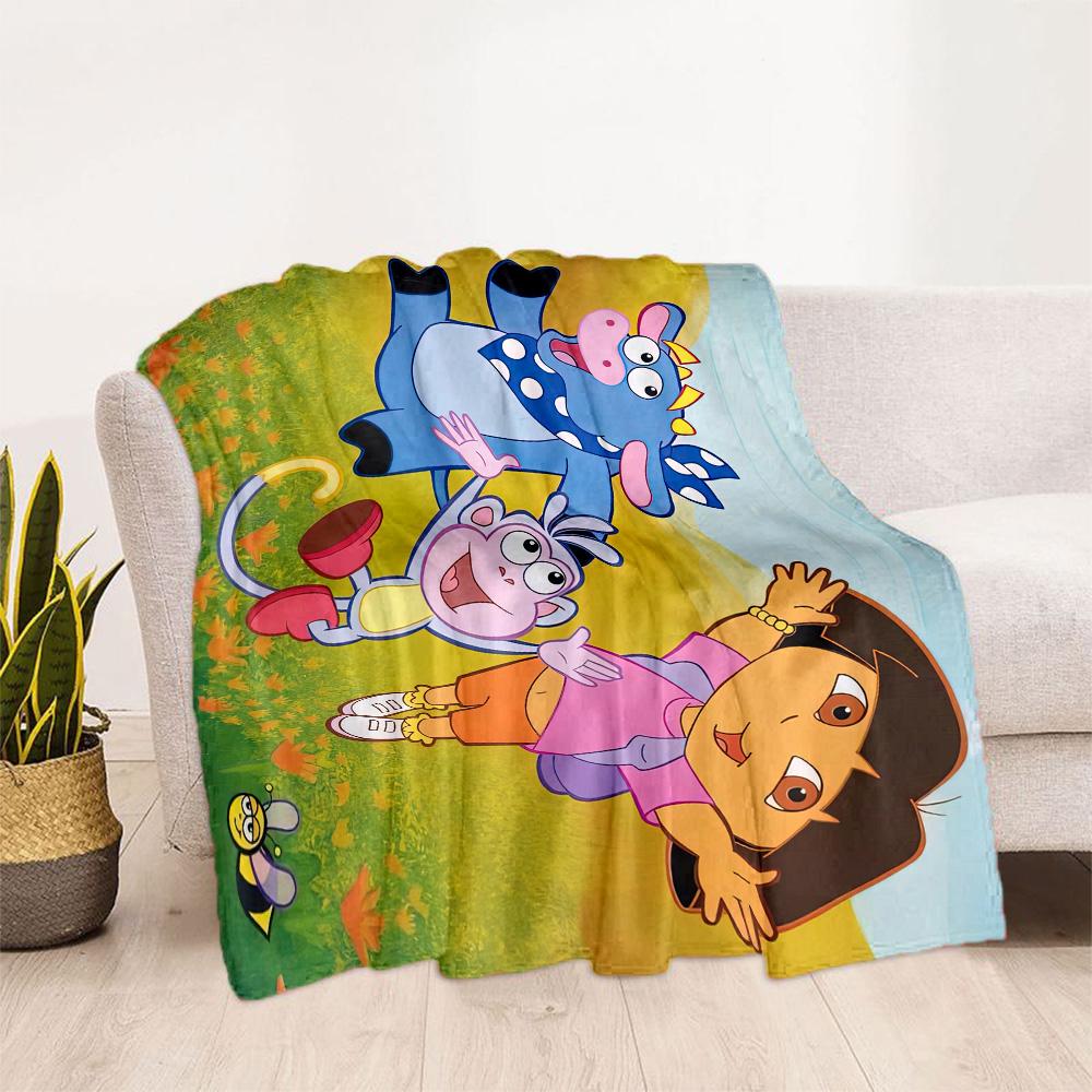 Dora Explorer Blanket Comfortable Great for Picnics Chair Livingroom All-Season Use Modern Style Gifts For Family Or Friends