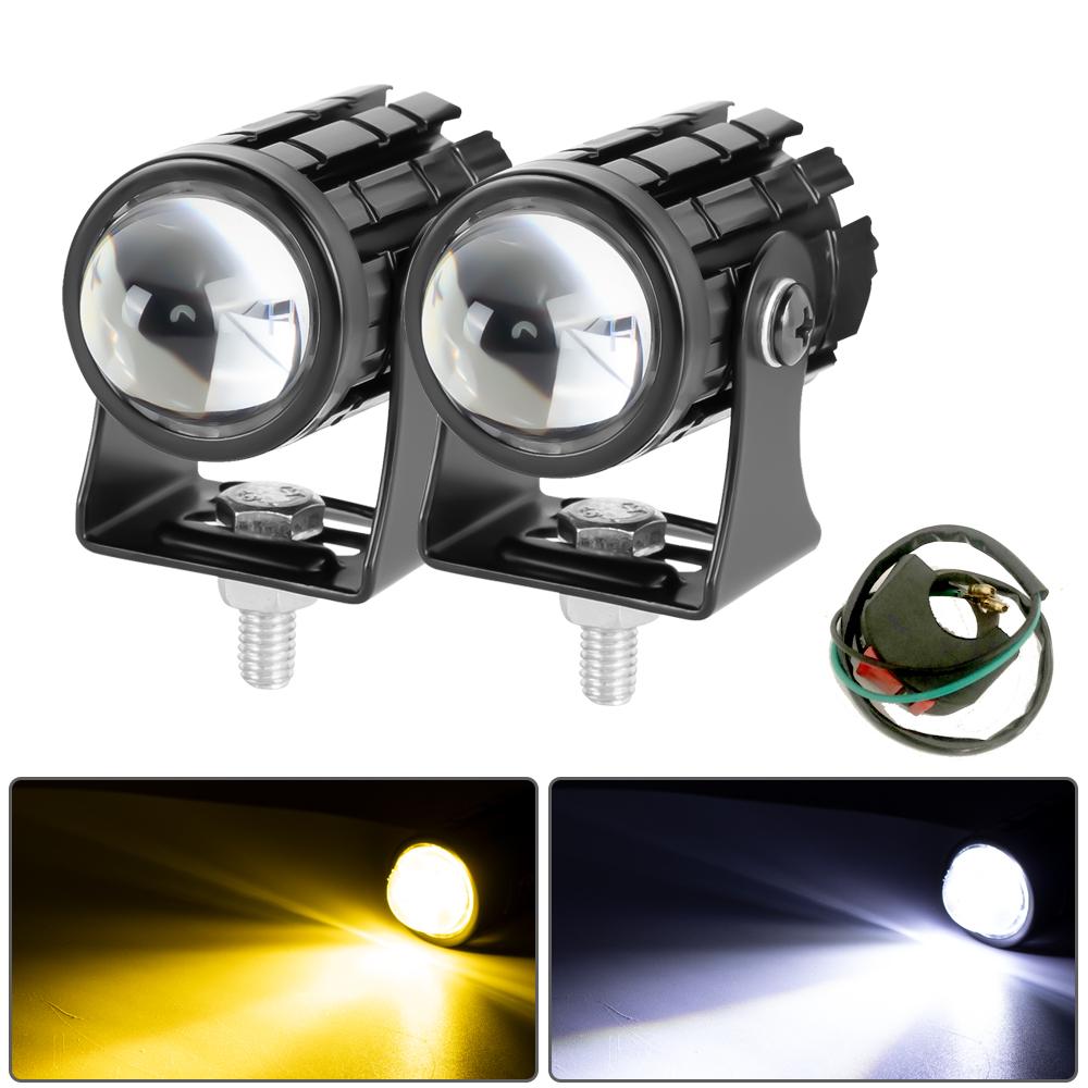 

20 Вт Супер Яркая четырехрежимная Светодиодная Фара для Мотоцикла с Мини Проекторной Линзой Автомобиль Квадроцикл Вспомогательная Противотуманная Фара для Вождения