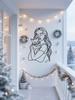 1PC Cat Lover Line Art Metal Wall Decor - Whimsical Lady & Feline Silhouette, Laser Cut for Home, Office, Gift