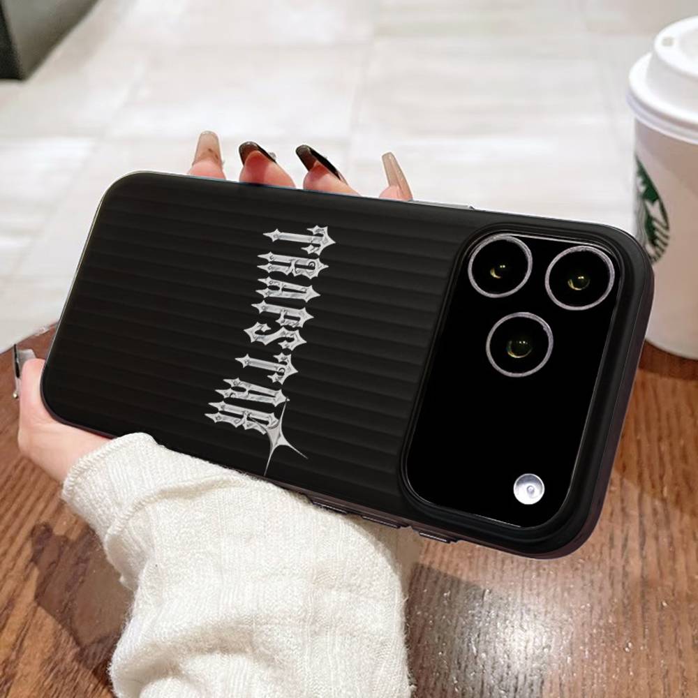 T-Trapstars Soft Corrugated Phone Case For IPhone 11 12 13 14 15 16 17 Pro Max Plus Pro Shockproof Cover