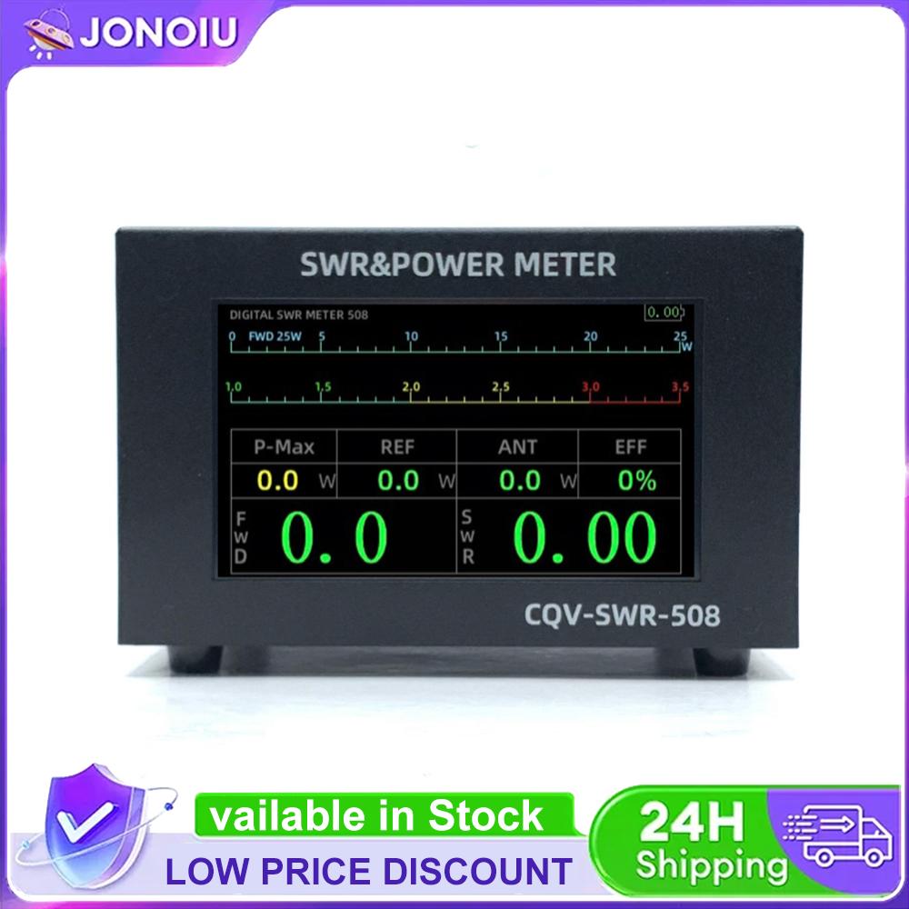 120W Digital Power Standing Wave Meter 4.3in IPS Touchscreen 1.8-54Mhz SWR&Power Meter Type C DC5V/1A Charging UHF Interface