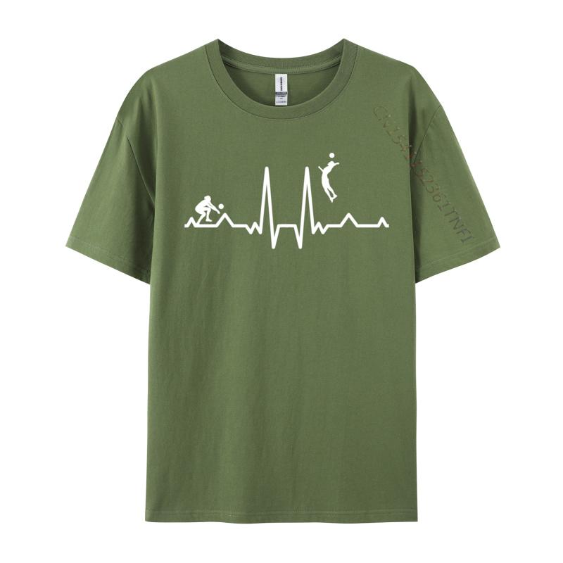 Funny Volleyball Heartbeat Volleyball Printed Newest Printed On T Shirt Cotton Adult T Shirt 3d Printed Tee Shirt
