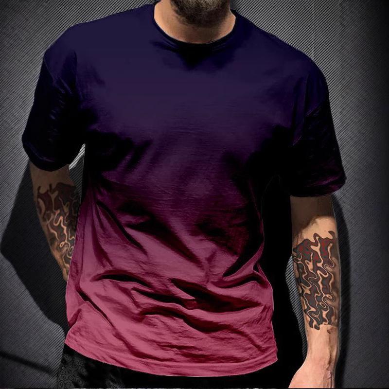 Men's Summer Loose Short Sleeved 3D Digital Printed Round Neck Men's T-shirt Short Sleeved Top Shirt