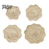 Placemat for Soup Pots Natural Corn Husk Placemat, Heat Resistant Non Slip Temperature Insulating Table Mat, Floral Design, Durable Grass Weaving