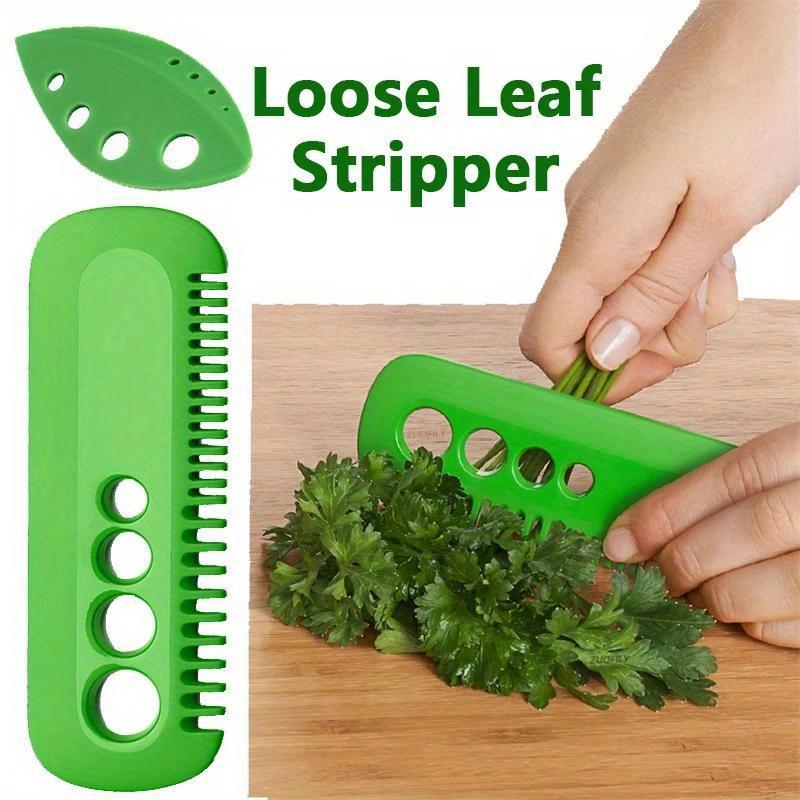 1pc Easy-Grip Herb Stripper Tool - Quick & Efficient Leaf Removal for Parsley, Cilantro, Rosemary - Durable ABS Plastic,Green,Portable Kitchen Gadget