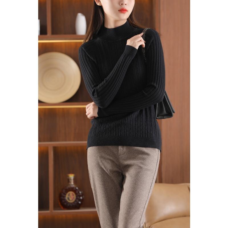 

DAFIFY Женская мода повседневная осень-зима однотонный принт длинный рукав полуводолазка свитера XXL