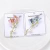 Cute Pearl Rhinestone Inlaid Magnolia Flower Pins Brooch Trendy Metal Enamel Lapel Pin Suit Clothing Accessory Ornament Gift