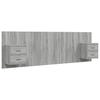 Headboard with Nightstands Grey Sonoma Particleboard