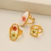 Stainless Steel Summer Transparent Ring Korean Style Open Ring Retro Eternal Flower Ring  Friend