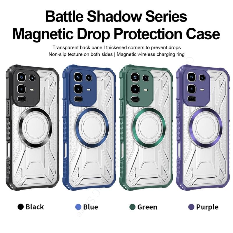 Military Grade Hybrid Armor Clear Case For Tecno Spark 30 20 10 Pro Go 1S 2025 Heavy Duty Magnet Cover Pop 9 8 Pro Pova 6 5 Pro