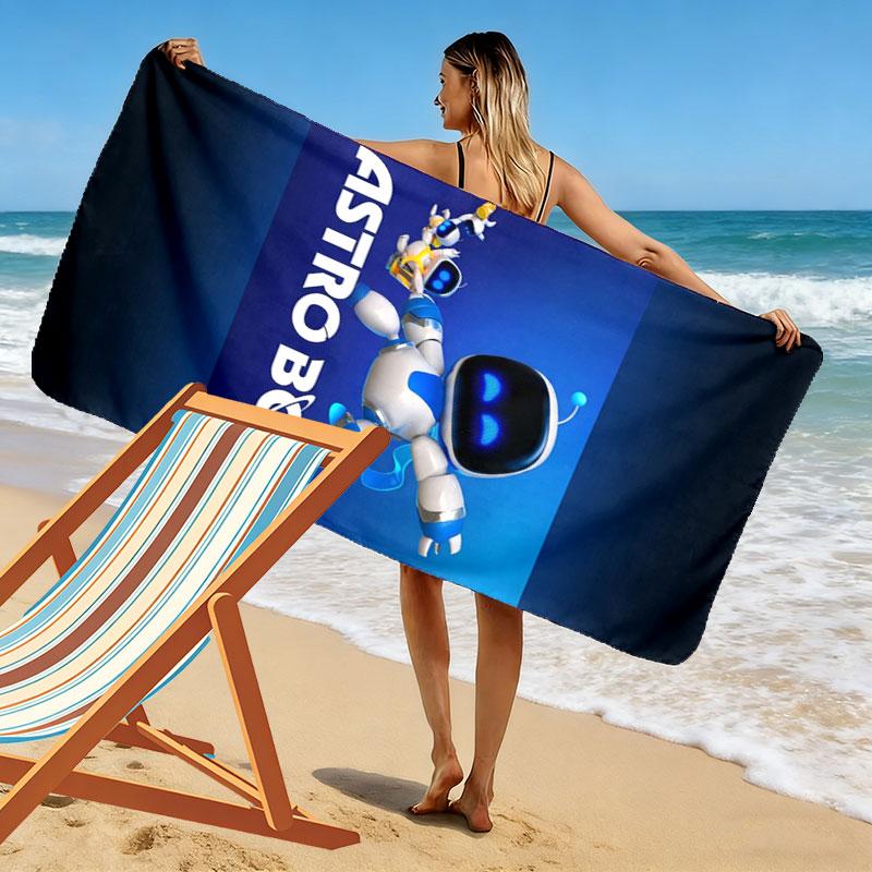 ASTRO BOT Aufdruck Strandtuch, Großes Weiches Schnelltrocknendes Handtuch für Strand Camping Schwimmen