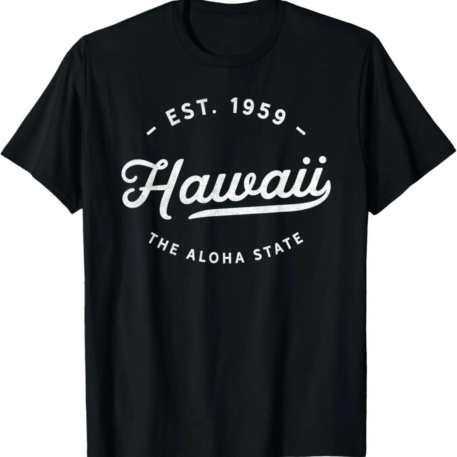 

Classic Retro Hawaii The Aloha State 1959 Beach Summer T-Shirt XXXXXL чорний