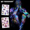Creative Fluorescent Butterfly Face Tattoo Sticker Nightclub Bar Rose Sticker Flower Arm Waterproof Eco-Friendly Tattoo Sticker