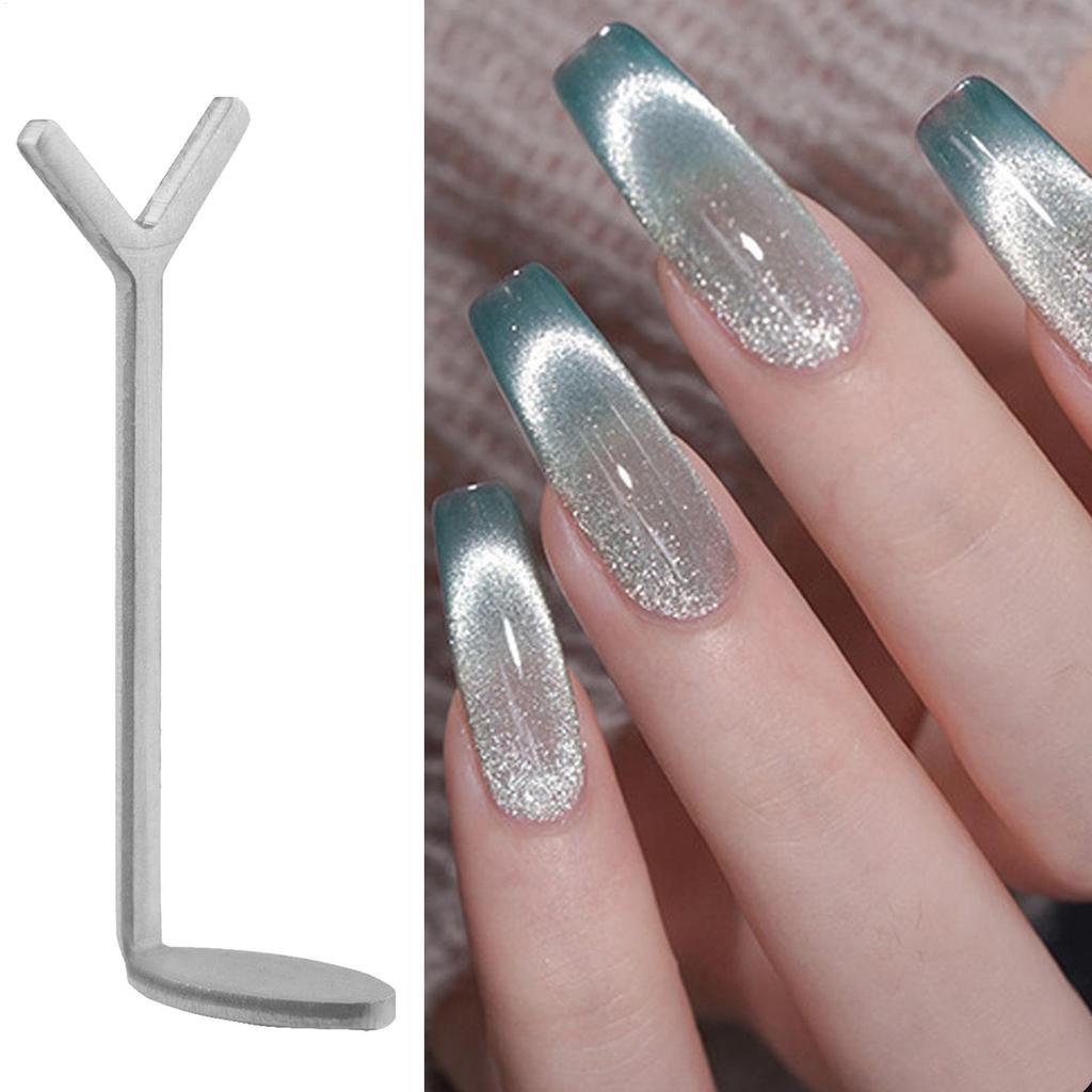 Magnet for Nails Y-Shaped Kitten Eye Nail Magnet Home Salon Studio Manicure Gears Fingernails Polish Art Solution for Beginners