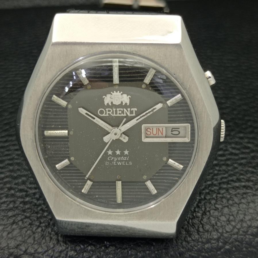 USED JAPAN OLD ORIENT CRYSTAL AUTOMATIC 46941 MENS ORIGINAL DIAL WATCH A416171-2 R10621f-a416171