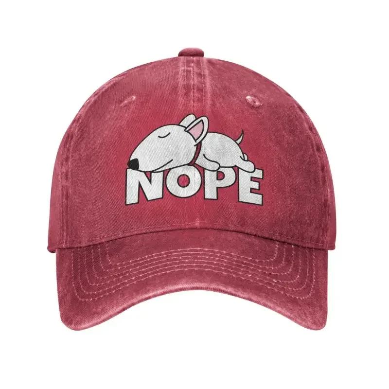 Custom Cotton Nope Bull Terrier Dog Baseball Cap Outdoor Women Men's Adjustable Dad Hat Autumn