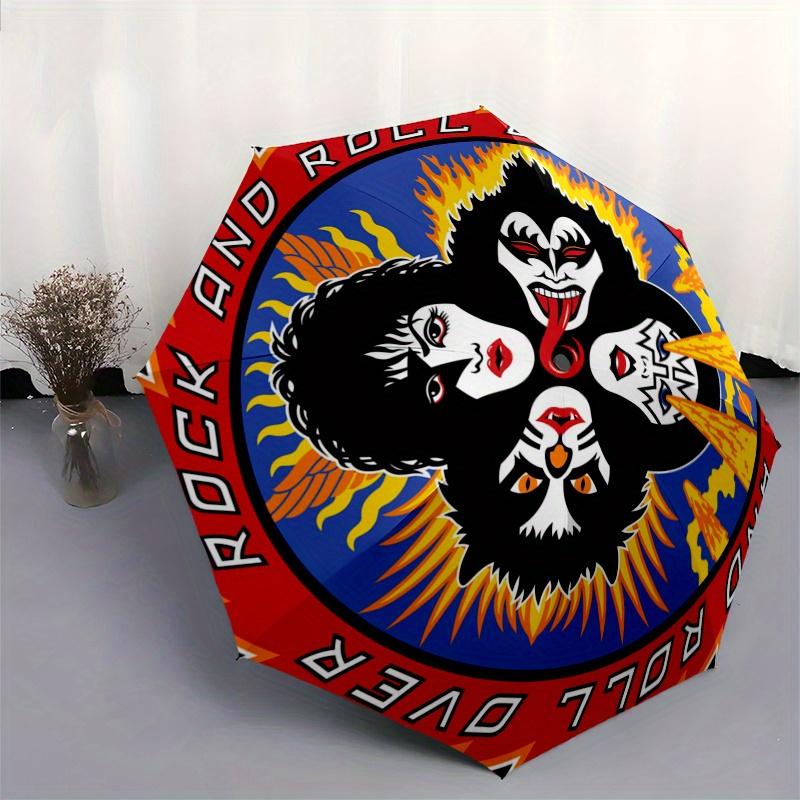 "Rock and Roll Over" Band T Shirt  Official Merchandise Umbrella, Portable 3 Fold Compact Umbrella for Men & Women,S254