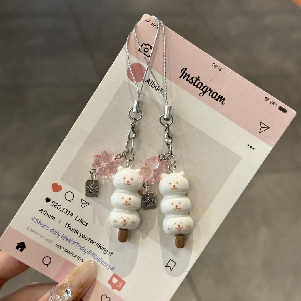Cute Lucky Leaf Phone Charms Pendant Kawaii Cat Cases For iPhone 17 CCD Camera Airpods Ins Korea New Handmade DIY Accessories