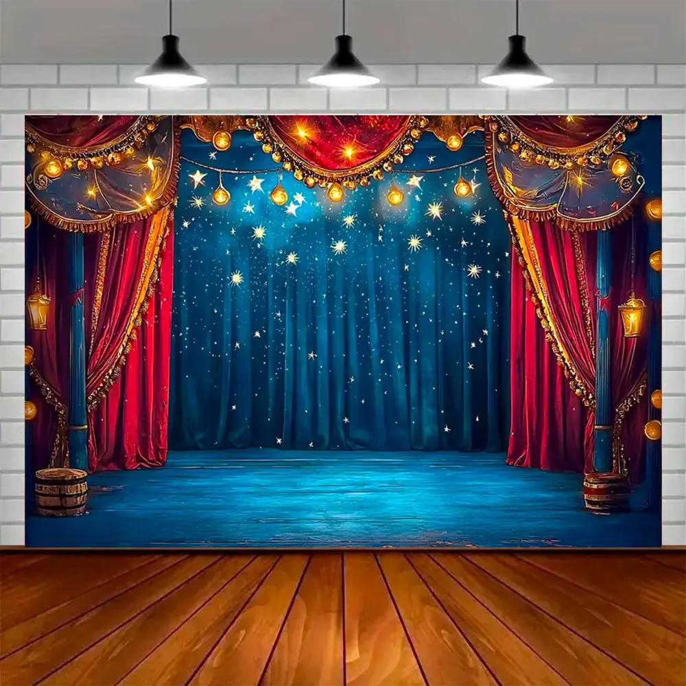 Party Ball Background Golden Glittering Stage Horseracing Sparkling Star Photography Children Birthday Background Decoration