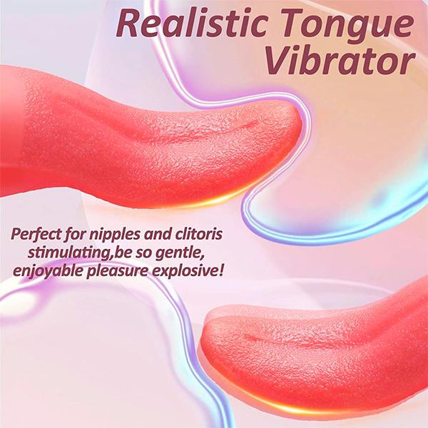 10 Modi Realistisk Tungeslikking Kraftig Stimulator Vibrator G Spot Klitoral Stimulering Brystvorter Onani Voksen Sexleketøy For Kvinner Par
