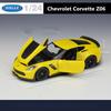 WELLY 1/24 Chevrolet Corvette Z06 2017 Alloy Sports Car Model Diecast Racing Car Model Simulation Collection Childrens Toys Gift