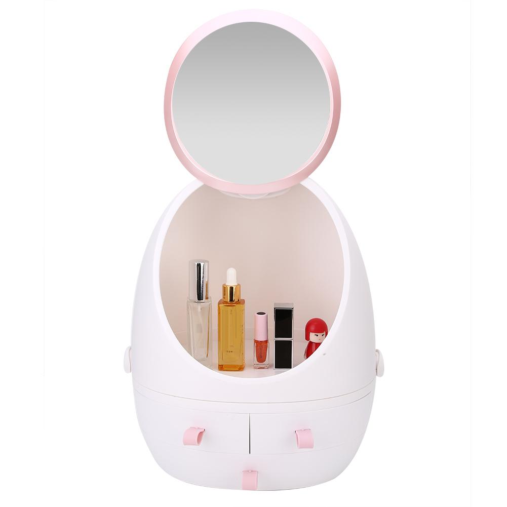 

Ящик для хранения косметики, настольный ящик, пылезащитная полка для средств по уходу за кожей, белая