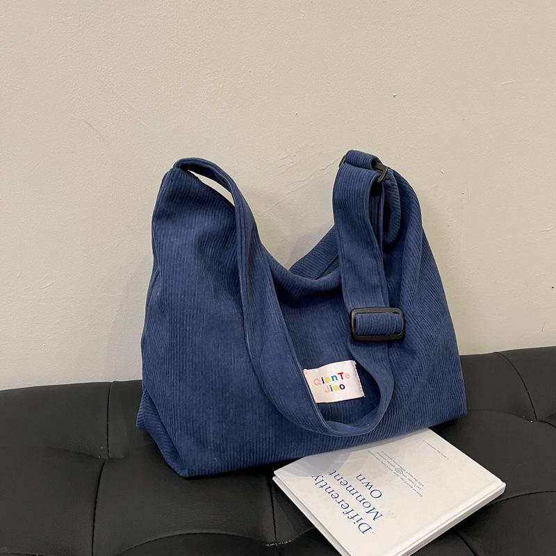 Women's bag Crossbody bag Corduroy tote bag New shoulder bag Korean version Fashion simple large capacity casual shoulder bag