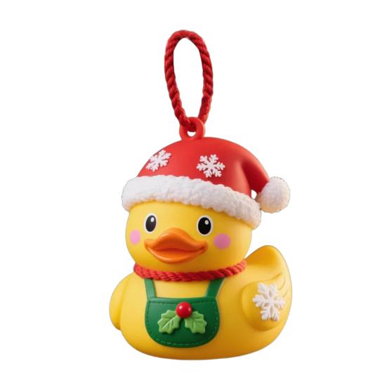 Christmas Duck Ornament Xmas Tree Hanging Duck Decoration Cute Resin Duck with Santa Hat for Home Office Holiday Party Decor
