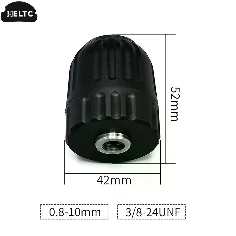 1Pcs 0.8-10mm Keyless Drill Chuck 3/8" To 24UNF Thread 1/4" Hex Shank Quick Change Adapter Steel Quick Connection