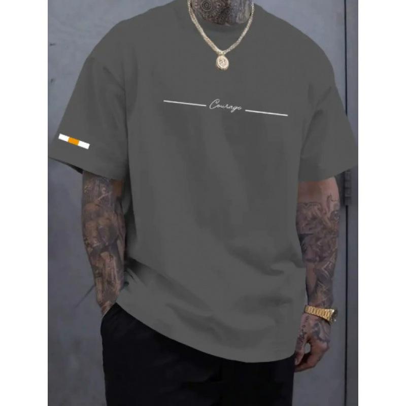 3D printed sports and leisure simple round neck short sleeved shirt