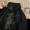 Unisex Heavyweight Fleece Hoodie With Letter Print Soft Suede-like Fabric Oversized Fit Winter Streetwear