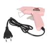 Hot Melt Glue Machine 20W Mini DIY Hot Glue Tool with 50 7mm Glue Sticks for Home School 110‑240V Pink EU Plug