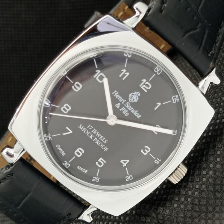 

ВОССТАНОВЛЕННЫЕ ВИНТАЖНЫЕ МУЖСКИЕ НАРУЧНЫЕ ЧАСЫ HENRI SANDOZ & FILS SWISS a416581-2 Sku622a-a416581