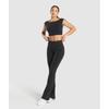 Gymshark Leggings Luxe Seamless Flare Negru Melanj B3c8k Bbq2
