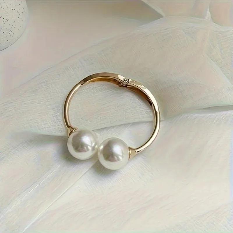 1PC Bohemian Contemporary Metallic Curtain Buckle with Faux Pearl - Durable and Stylish Home Decor Curtain Buckle Suitable