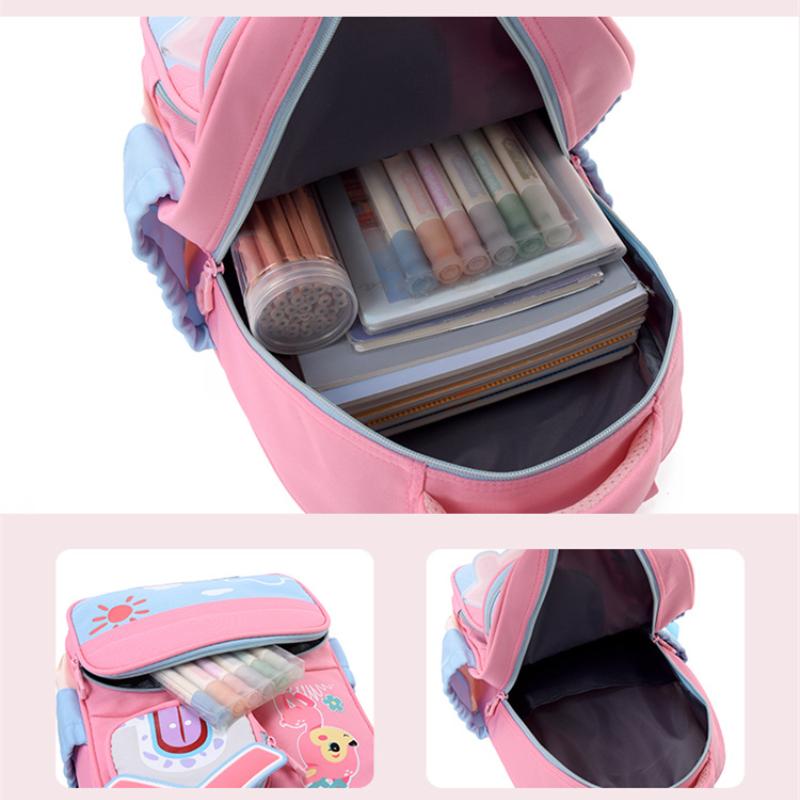 Schulranzen für Jungen und Mädchen, Kindergarten Grundschule Leicht Wasserdicht Multifunktional Große Kapazität für Rucksack