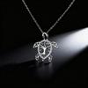 Hollow Sea Turtle Necklace Good Luck Longevity Turtle Pendant Necklace Sparkling Rhinestone Necklace Jewelry Gift for Her Wife Friend