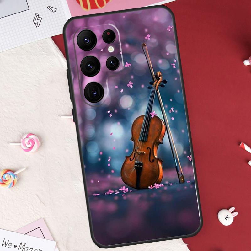 

Music Violin Case For Samsung Galaxy S21 S22 S23 S24 S25 S26 Ultra S10 S25 Plus S25 FE S20 FE Cover Shell Galaxy S21 FE